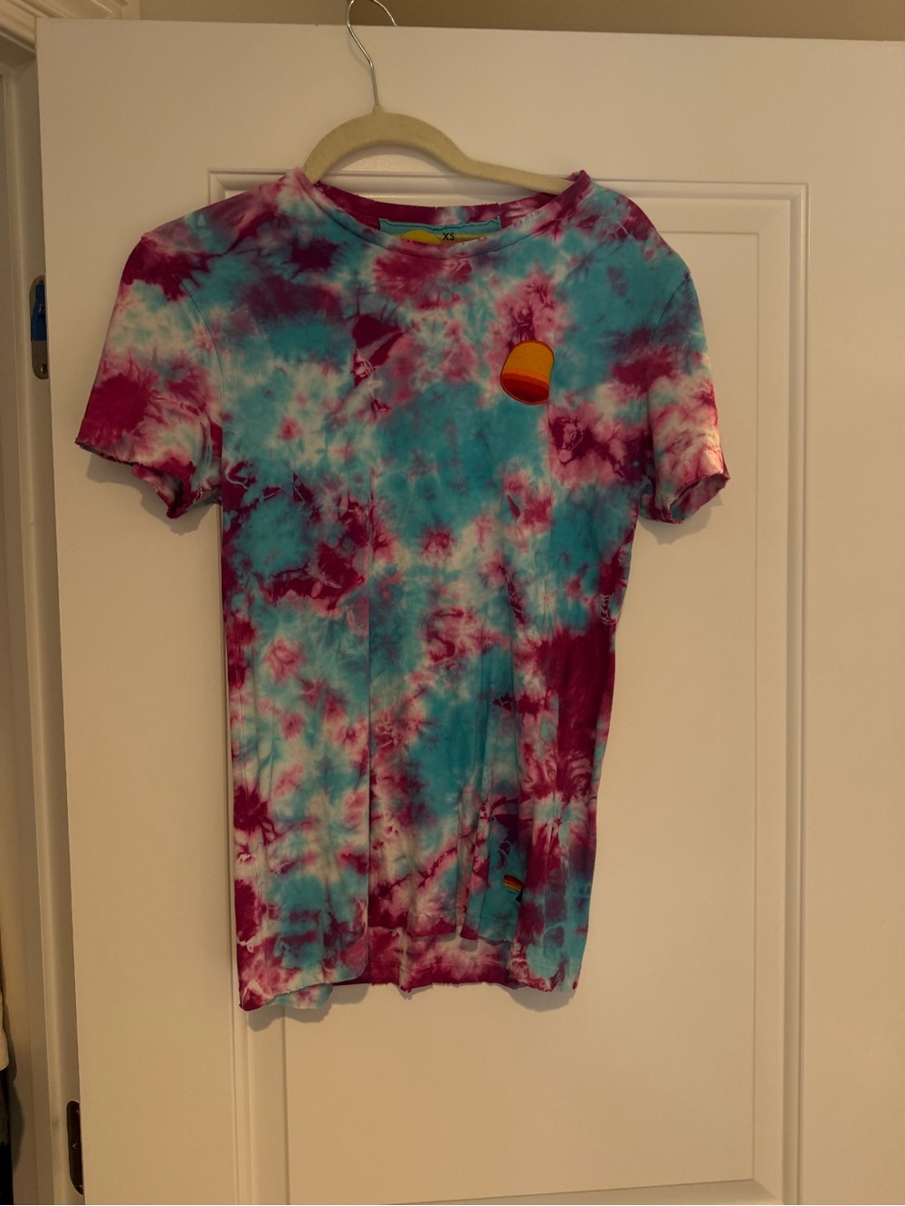 Aviator Nation Tie-Dye Tee in Blue & Magenta